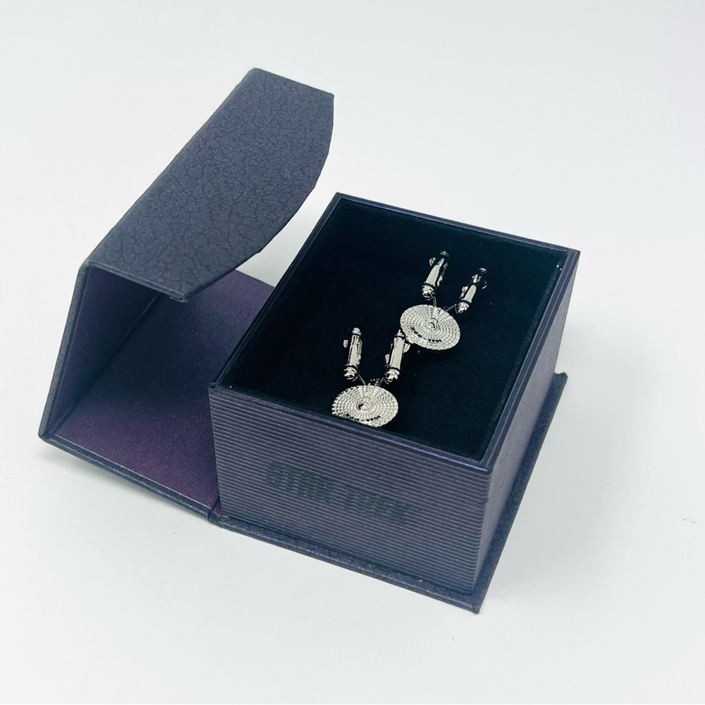New STAR TREK Collectible  Cuff Link ST-ENT-SL Silver - Picture 2 of 6